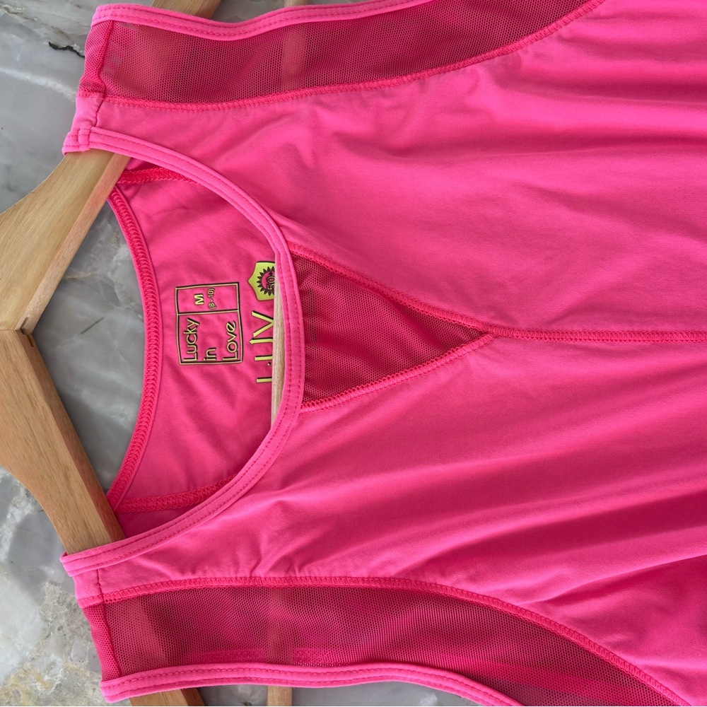 Lucky in Love Pink and Orange tennis  Skirt and tank - Picture 6 of 6